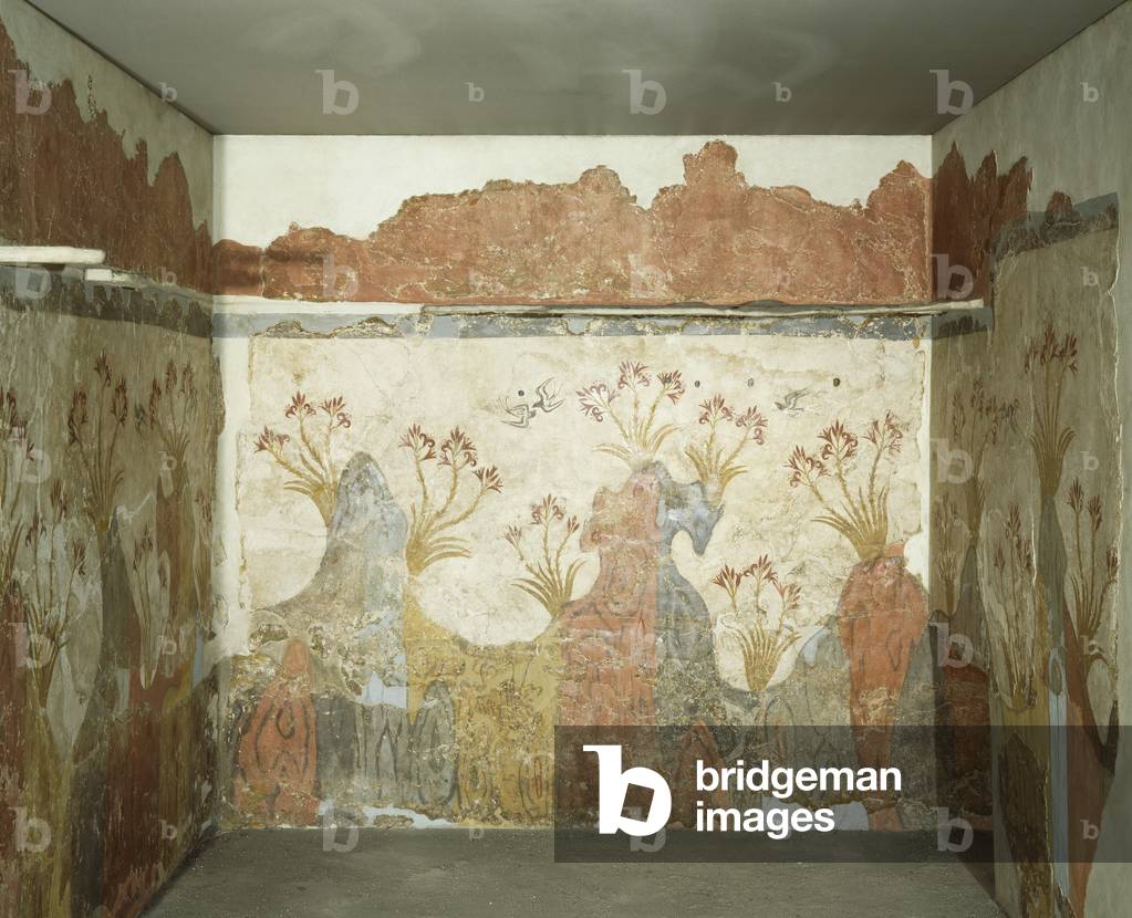 Image of The room of lilies or spring, Akrotiri fresco, Thera (today by