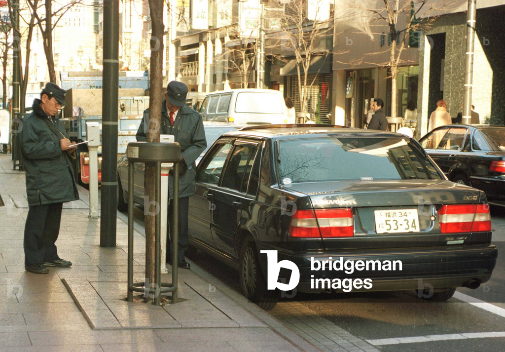 Vehicle Cop Check Image of Cops check parked car., 1999 (photo) by Eriksson, Kristina
