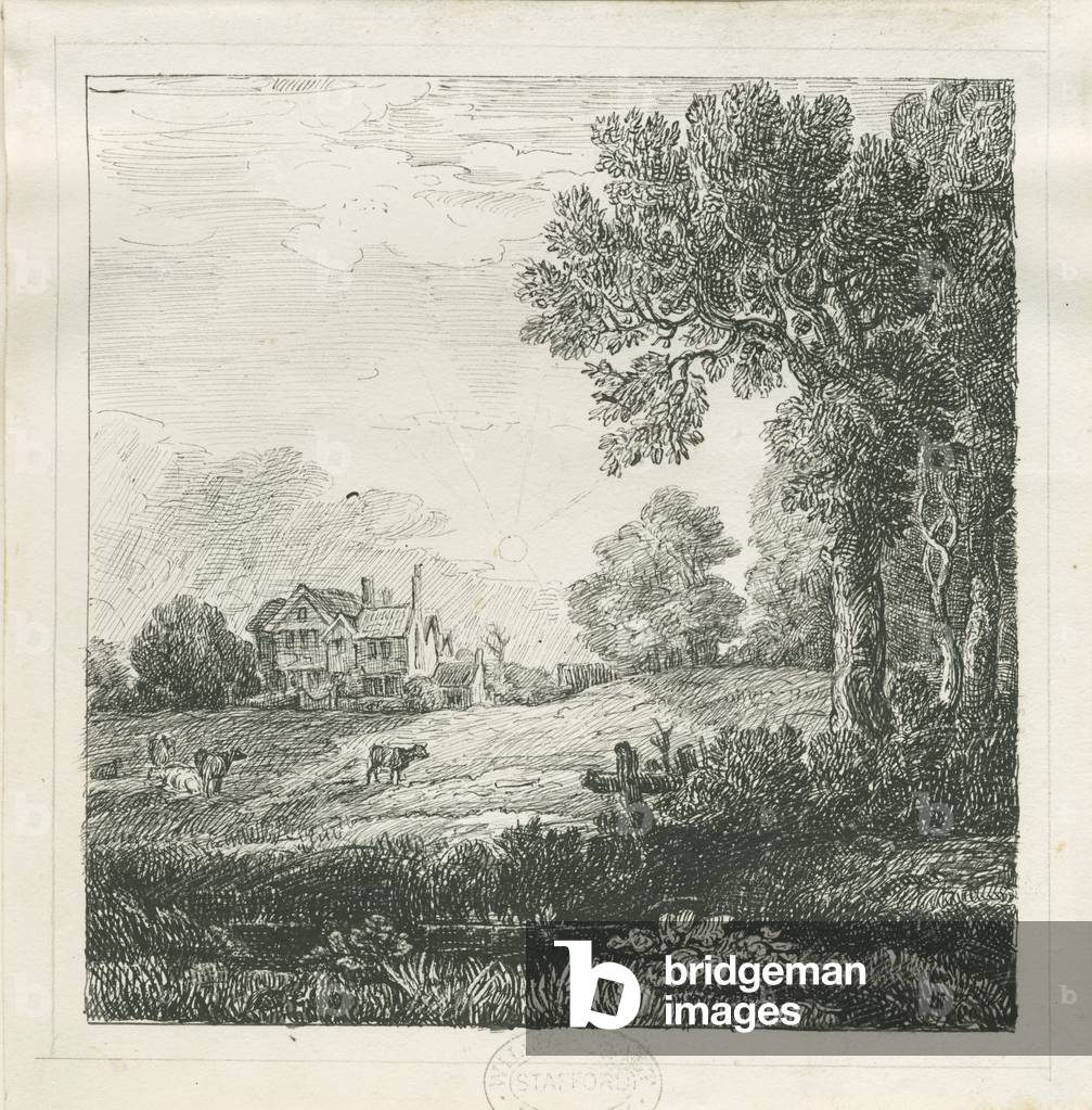 Eccleshall - Biana Hall: Stift und Tuschezeichnung, nd [c 1830] (zeichnung)