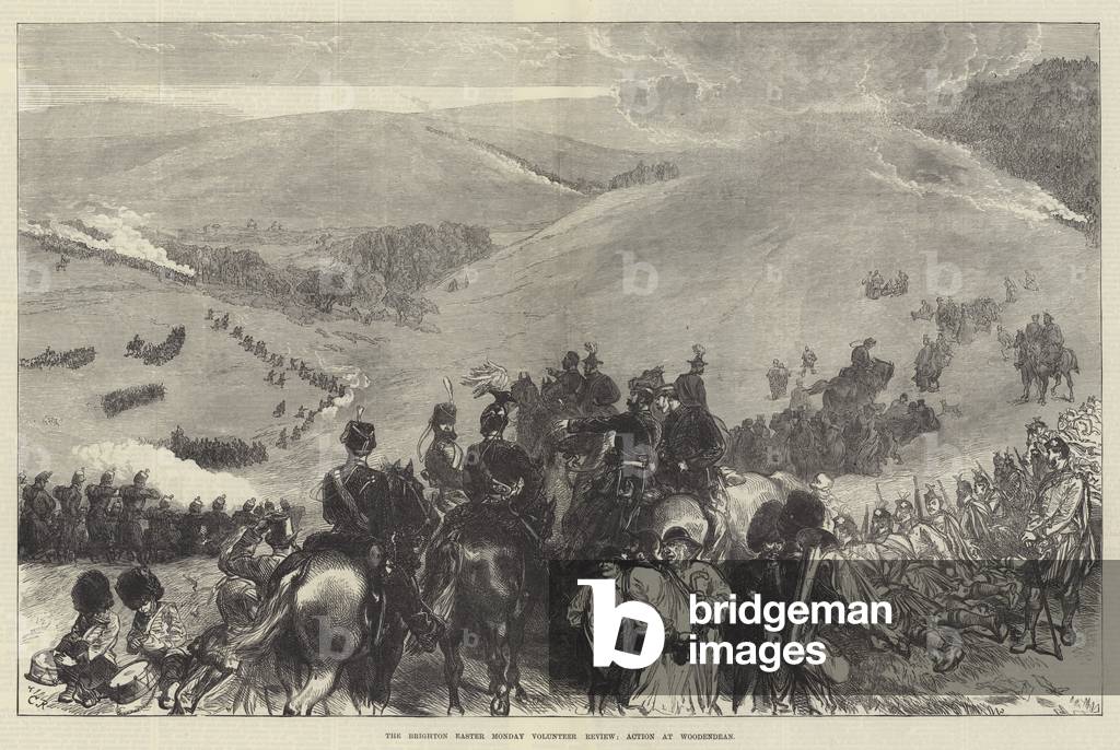 "The Brighton Easter Monday Volunteer Review" 1872 von Charles Robinson, b/w