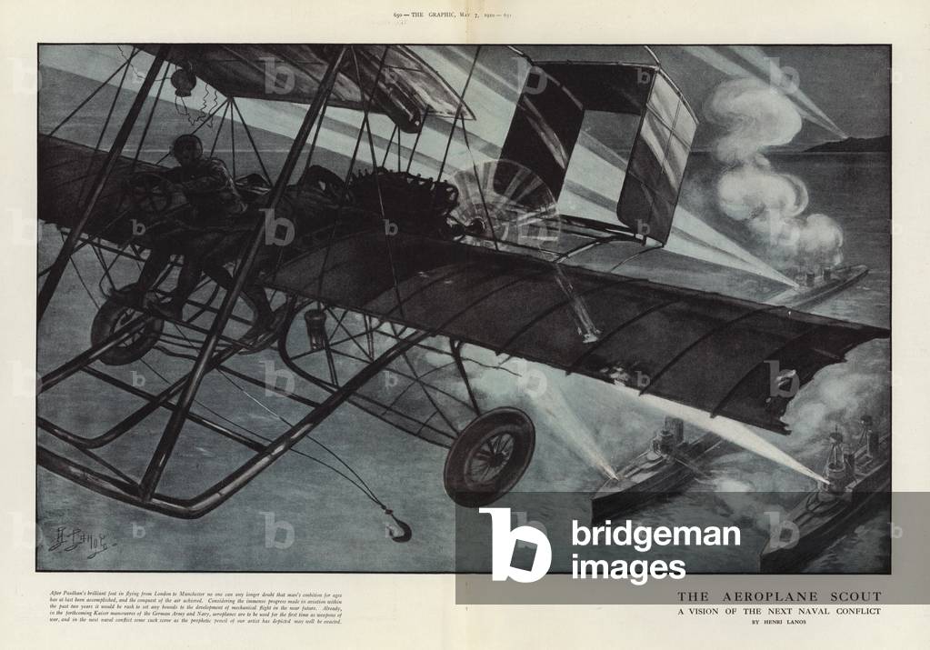 Bild von Druck "Der Flugzeugscout (litho)" von Henri Lanos