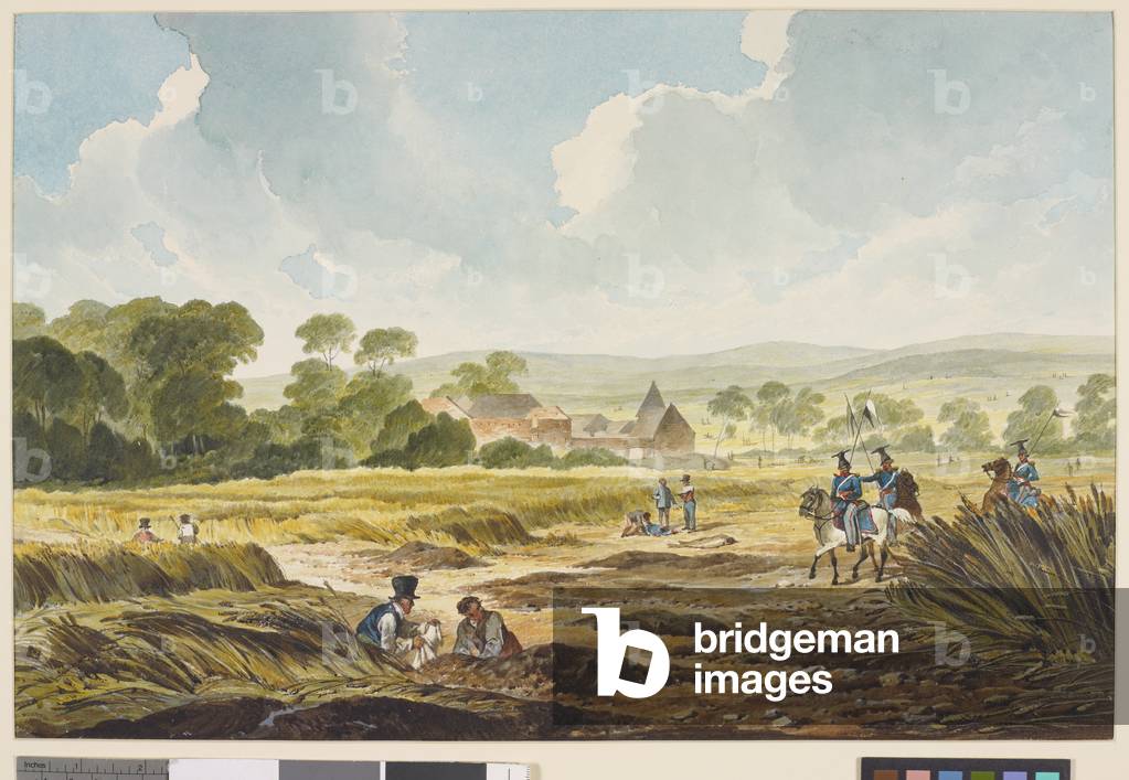 Fattoria e frutteto di Hougoumont, Campo di Waterloo, 1815., ()