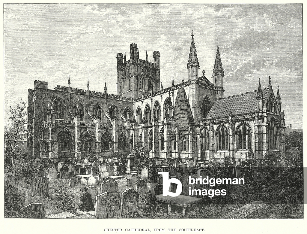 Cattedrale di Chester, da sud-est (incisione)