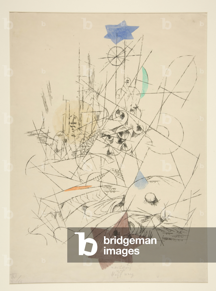 Distruzione e Speranza, 1916 (litografia con acquerello e matita su carta giapponese)