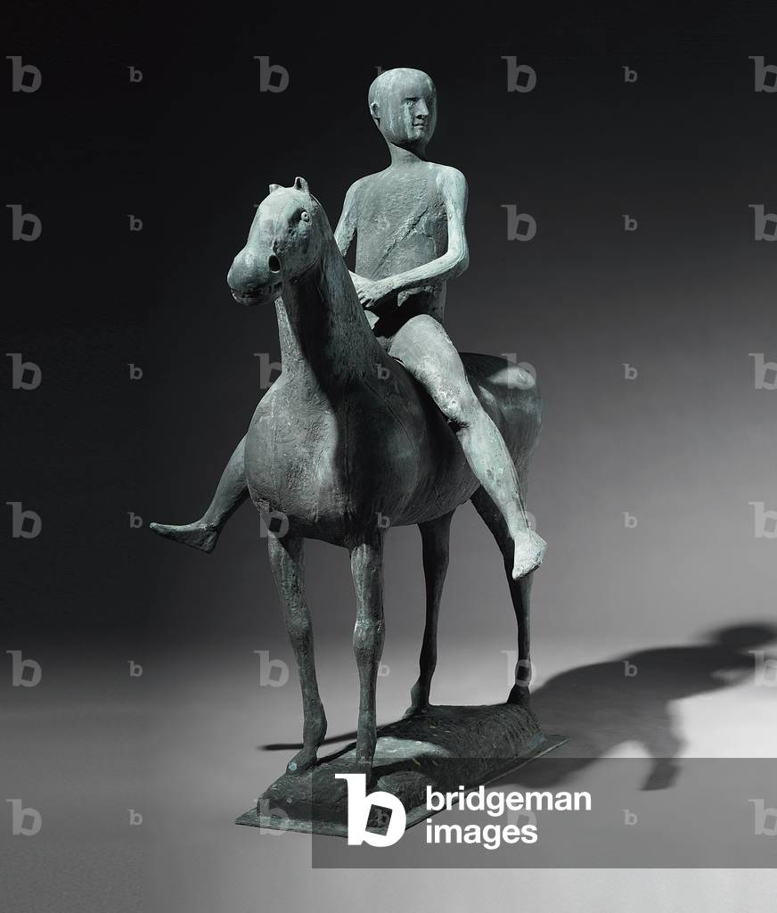 Gentiluomo a cavallo; Gentiluomo a cavallo, 1937-1980 (bronzo con patina verde)