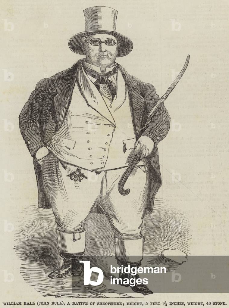 "William Ball (John Bull)" von English School, b/w