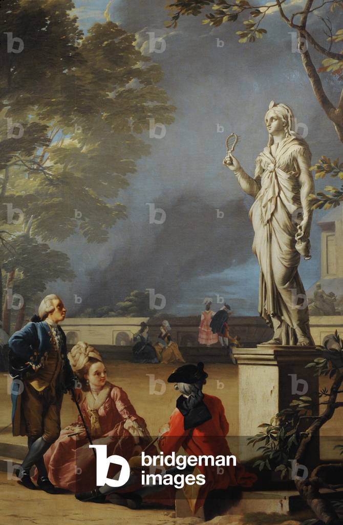 Immagine di Dipinto "Il giardino del Retiro vicino alle mura del Cavallo di Bronzo" di Jose del Castillo