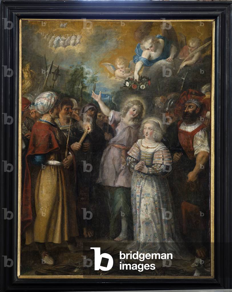 Bild von Gemälde "Pfarrkirche (Parochiekerk Onze-Lieve-Vrouw Bezoeking). Innere. Gemälde. „Saint Agnes und ihr