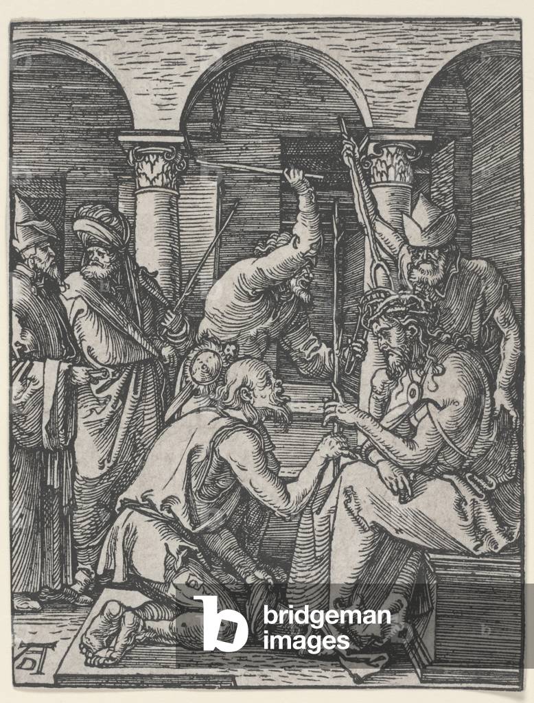 "Cristo coronato di spine", c.1510 di Albrecht Dürer or Duerer, b/w