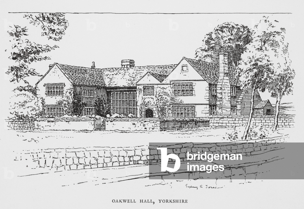 Image of Print depicting Oakwell Hall 1901 by Sydney R. Jones