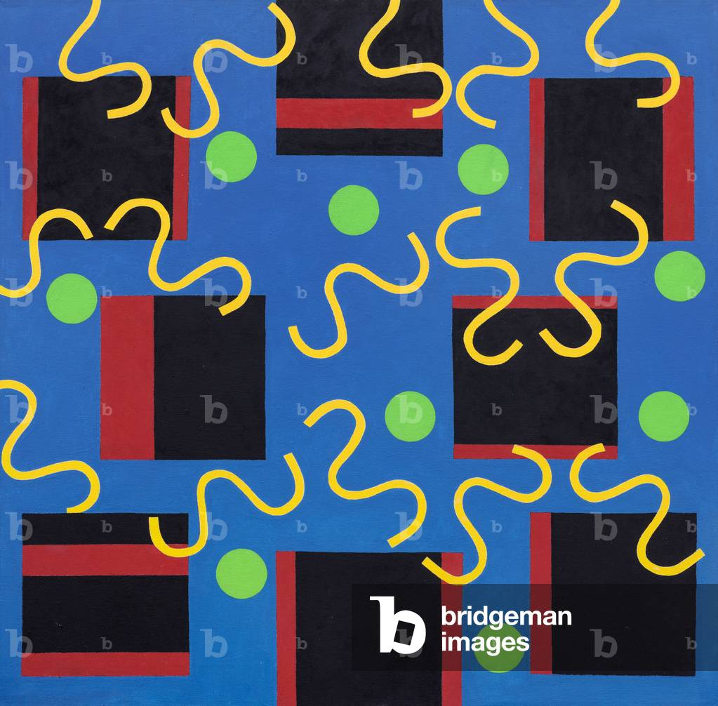 Green Dots and Squiggles, 2020 (Acrilico su tela)