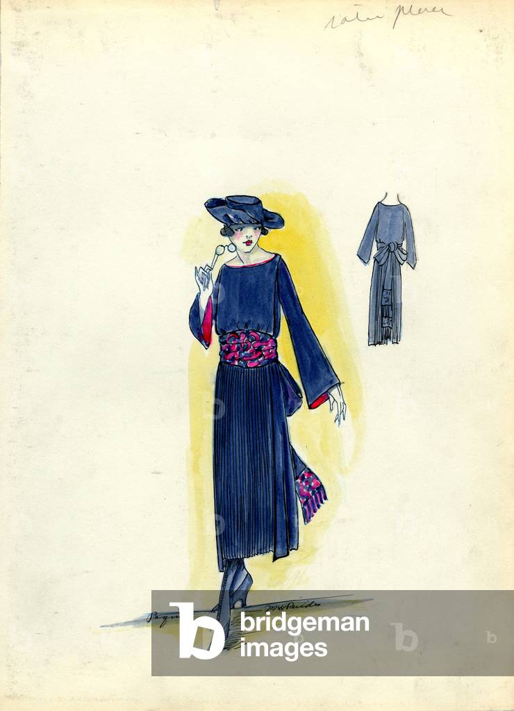 Abito da giorno, Paquin, 1917 (matita e acquerello su carta)