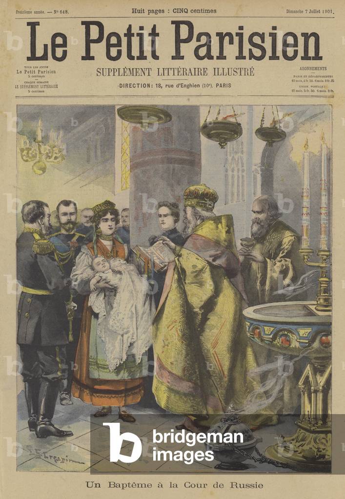Taufe am russischen Kaiserhof (Farbe litho)