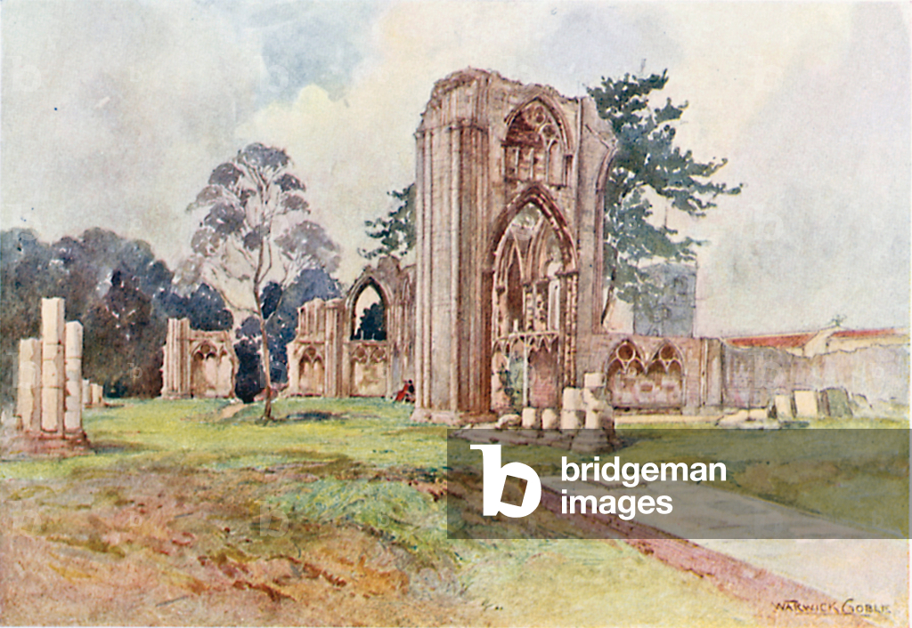 Image of Print depicting St Mary's Abbey 1901 by Warwick Goble