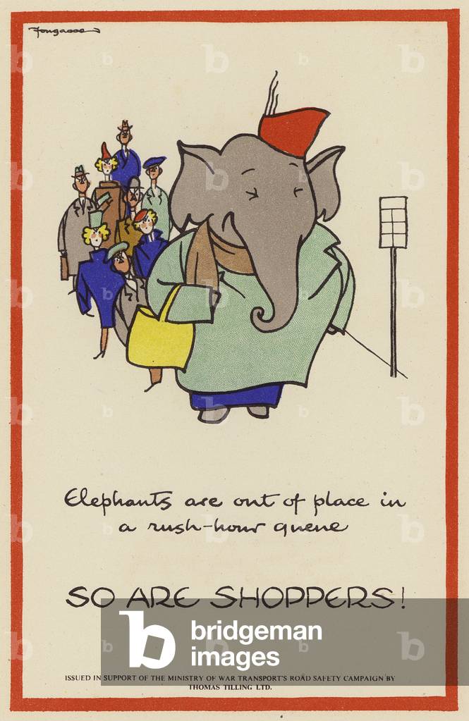 "Britisches Public Information Poster während des Zweiten Weltkriegs (Farblitho)" 1940 von Fougasse