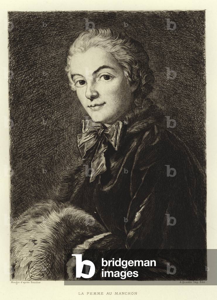 "La Femme au Manchon (incisione)" di Francois Boucher