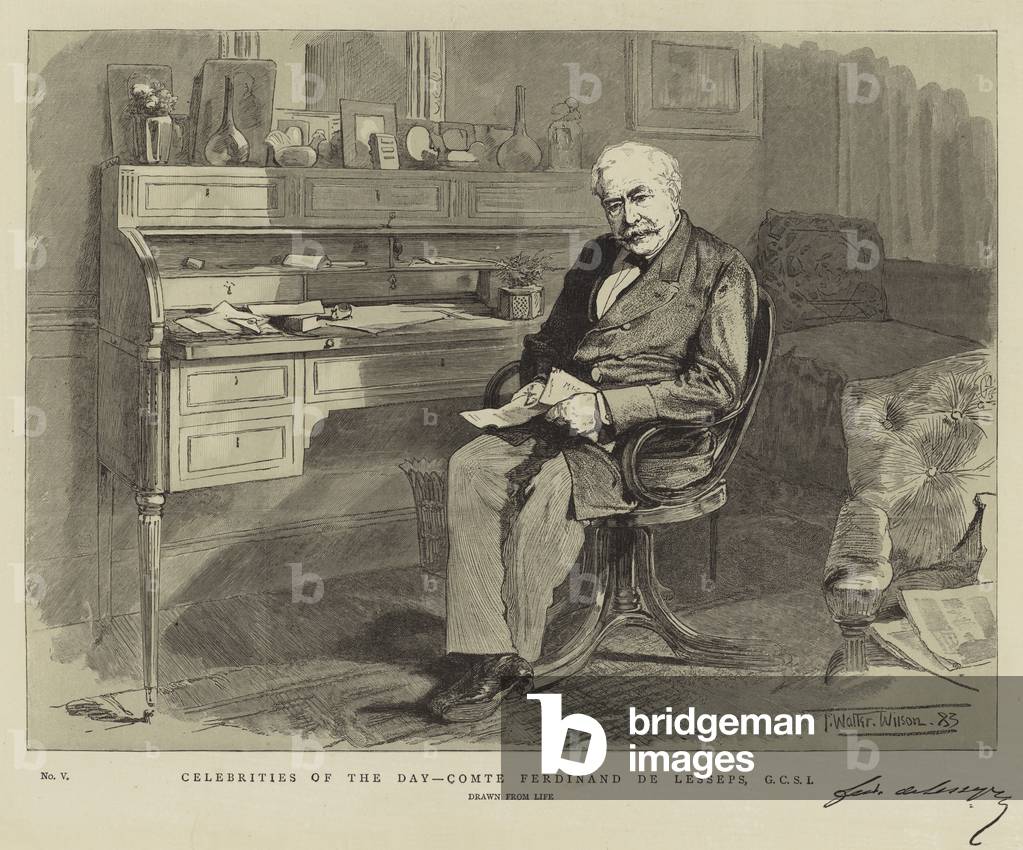 Celebrities of the Day, Comte Ferdinand de Lesseps, GCSI (engraving)