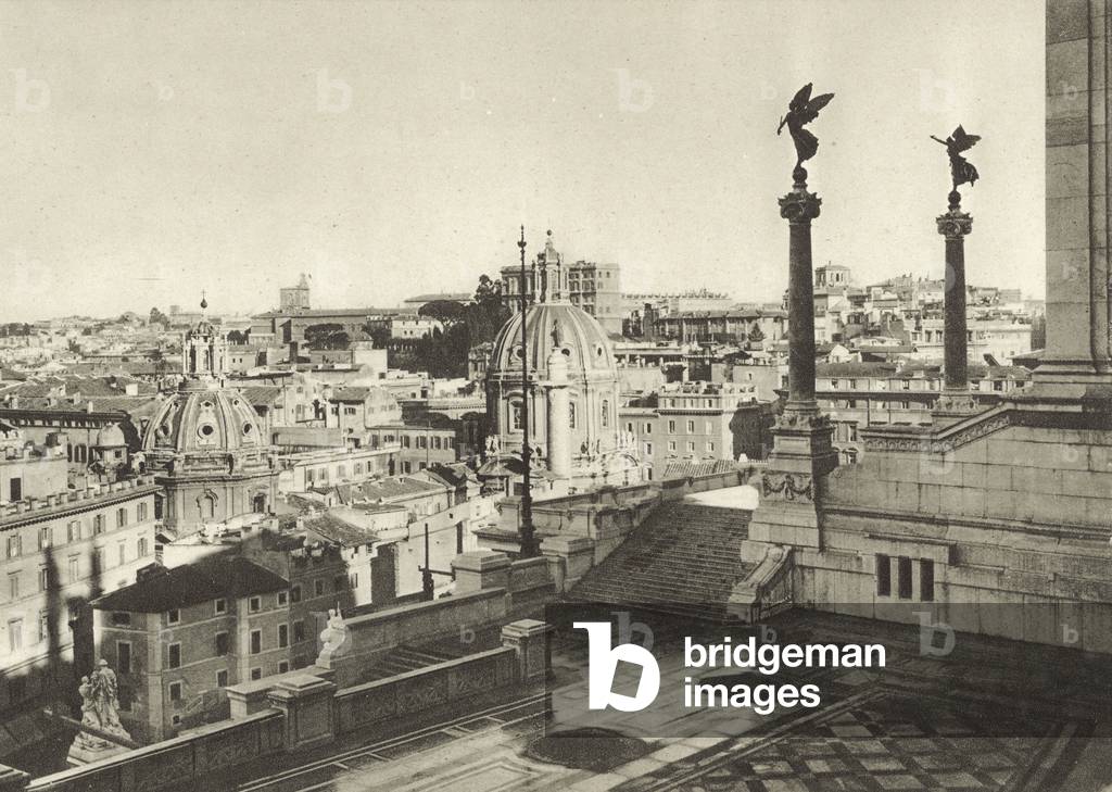 Immagine di Stampa "Panorama dal Monumento a Vittorio Emanuele (foto b/n)" di Italian Photographer, b/w