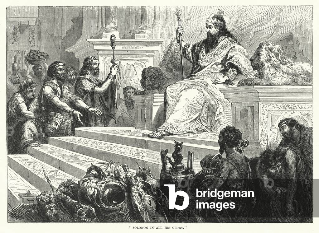 Image of Engraving depicting Solomon in all his Glory (engraving) 1880 by English Artist
