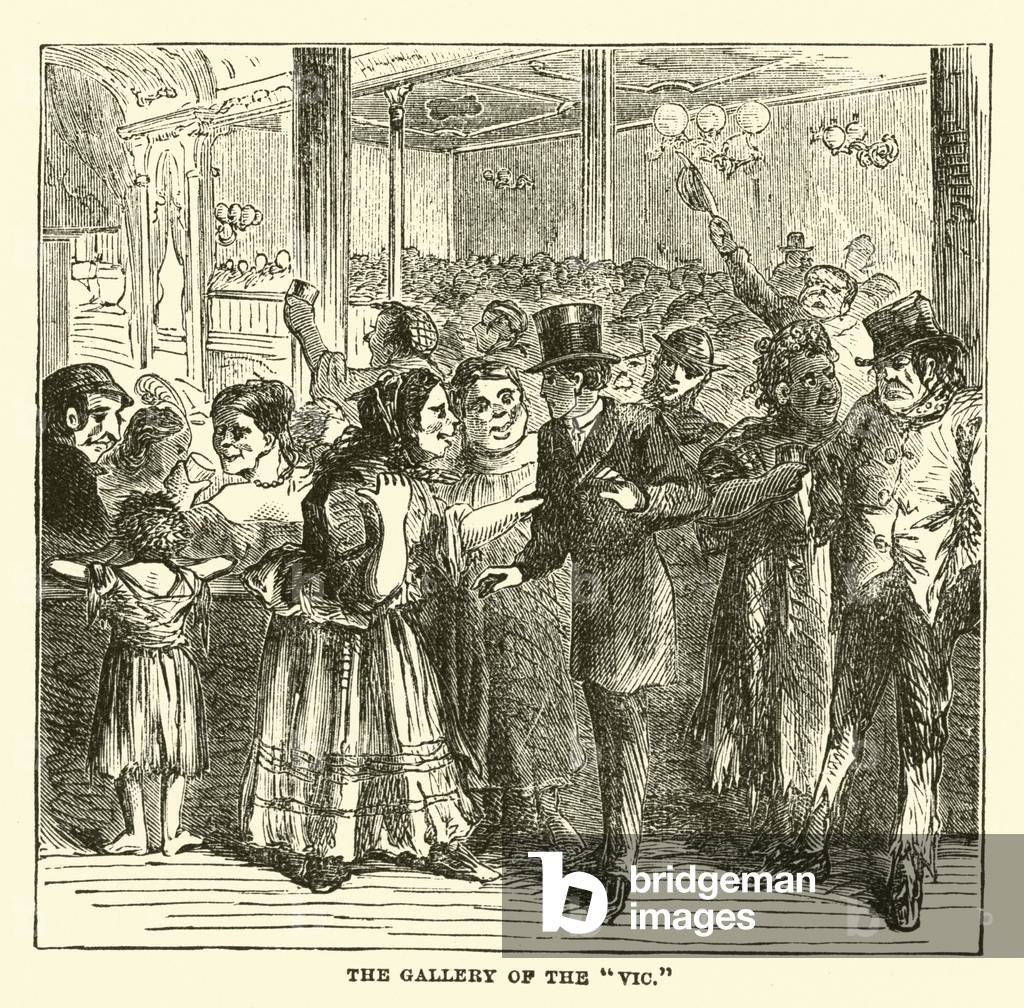 "Die Galerie der “Victoria” (Gravur)" von English School, b/w