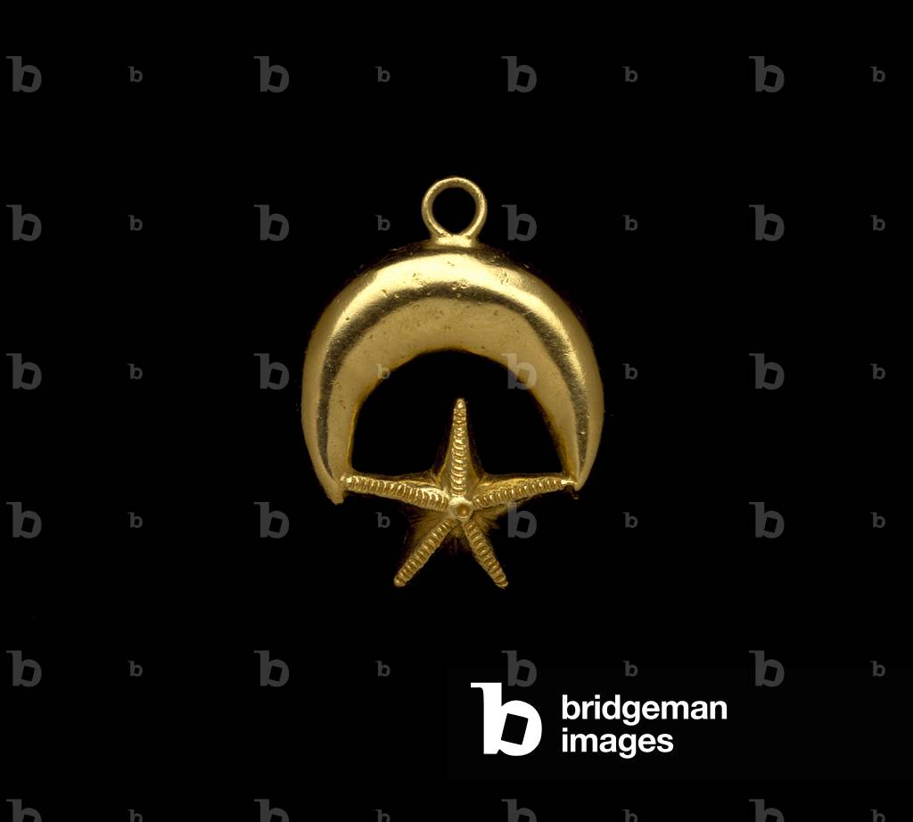 Image of Jewellry depicting Pendant 1875 by Akan Artist, b/w