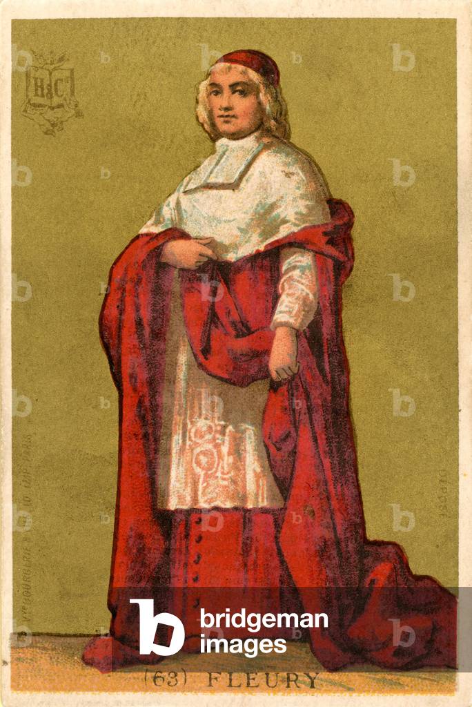 "André-Hercule de Fleury (cromolito)" 1801 di French School