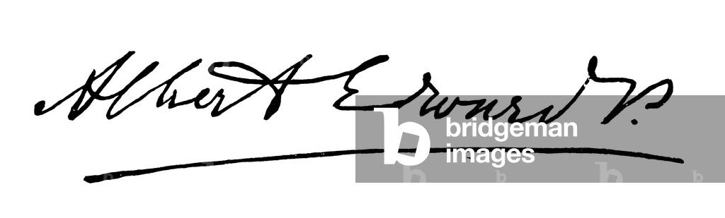 Unterschrift des Prinzen von Wales, der zukünftige König Edward VII (Gravur)