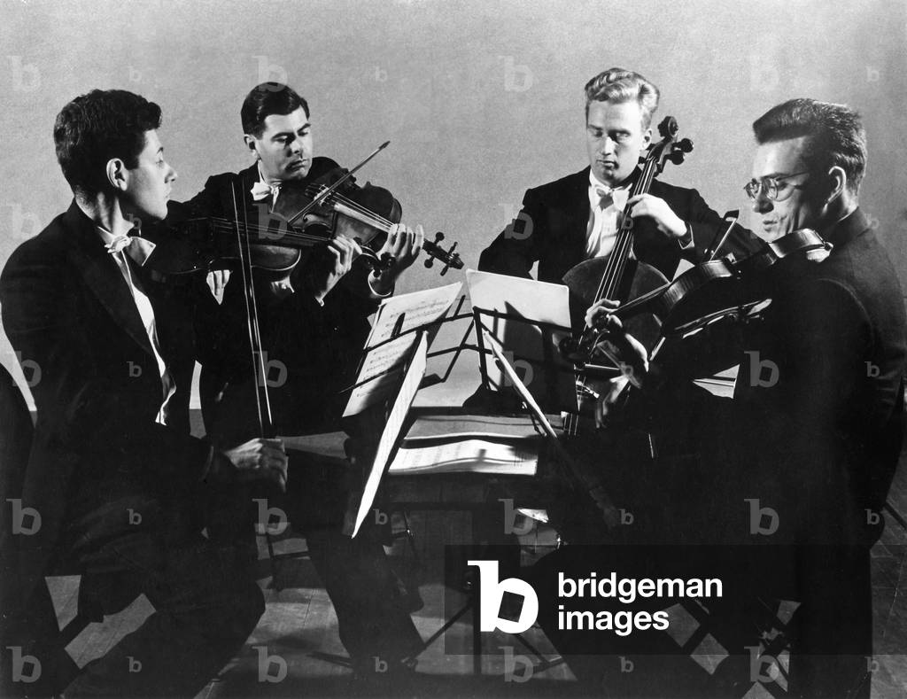 Bild von Fotografie "Juilliard Quartet 1948 (s/w Foto)" 1948 von Unknown photographer, b/w