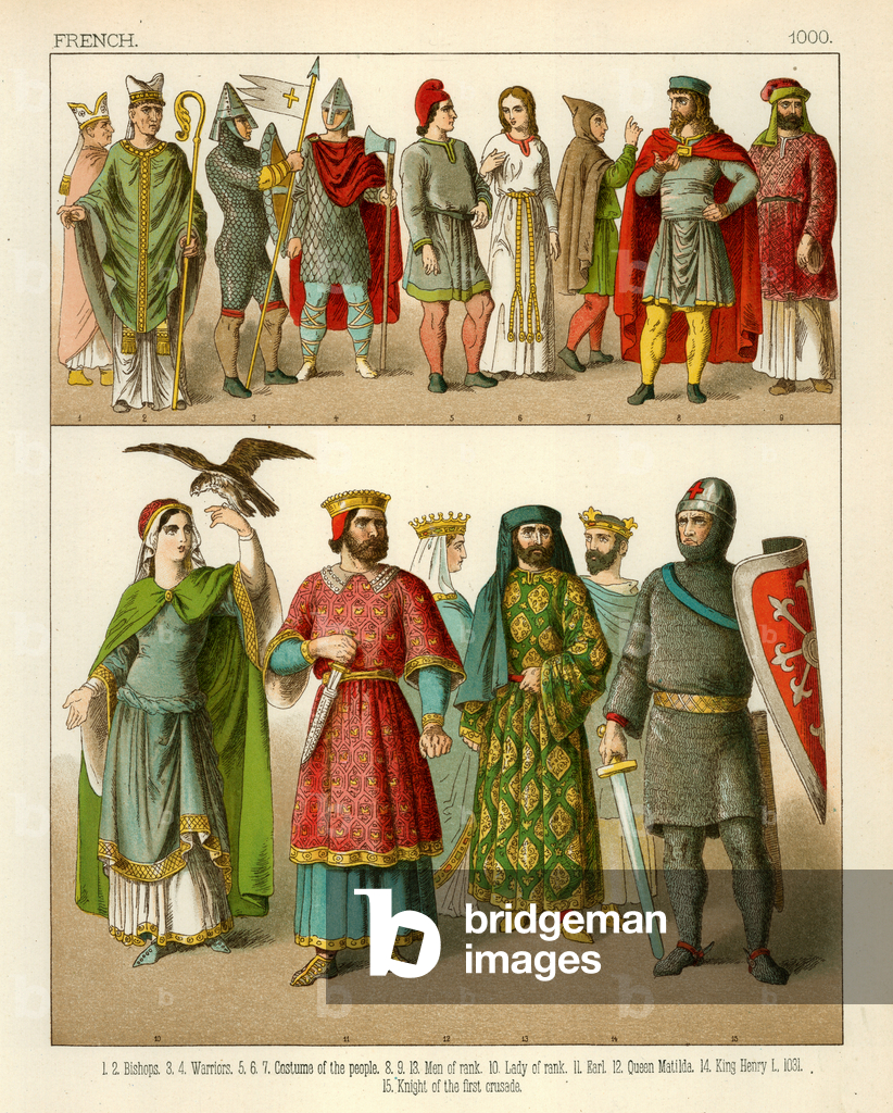 Costume francese 1000 (litografia a colori)