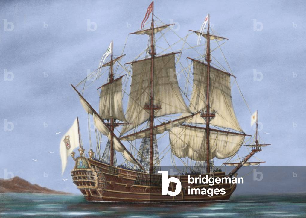 Bild von Gravur "Die Galeone" 1801 von Unknown Artist