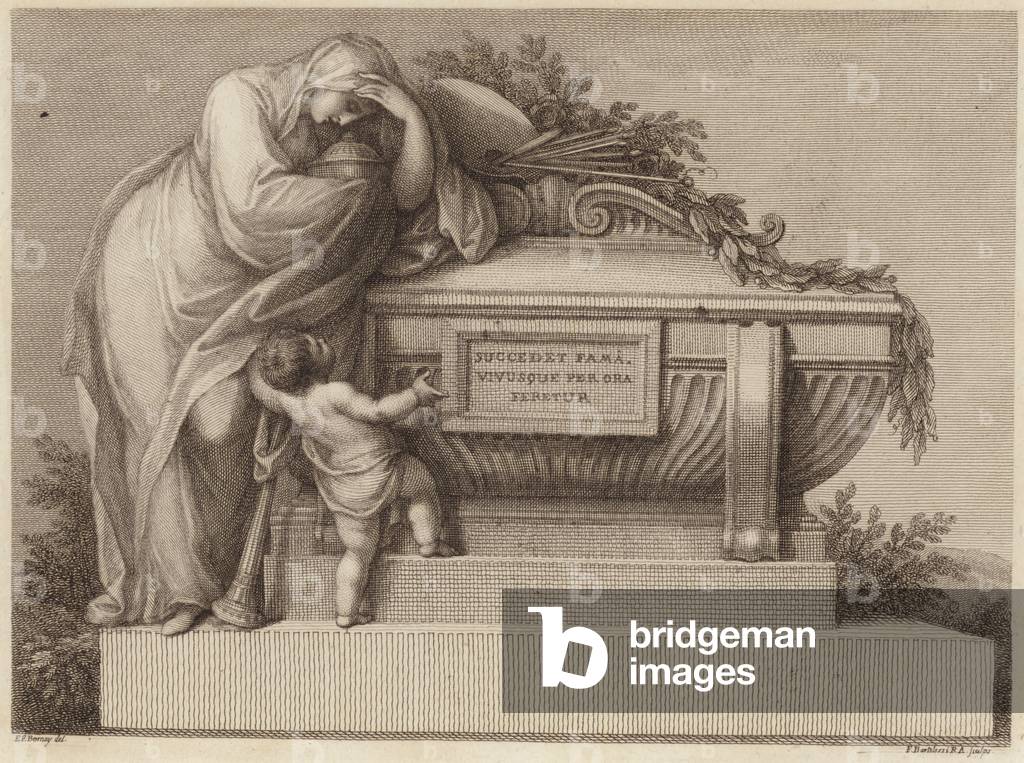 Bestattungskarte von Sir Joshua Reynolds (Gravur)