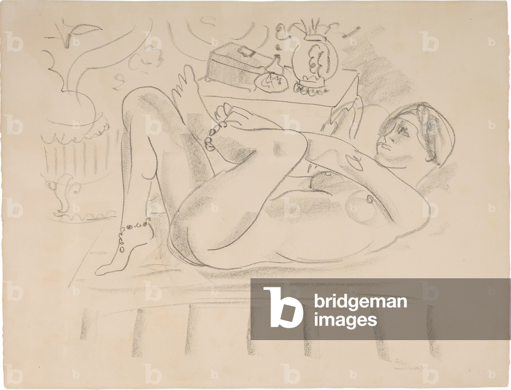 Nu, odalisque avec cercueil, 1929 (lithographie sur papier vélin d'Arches)