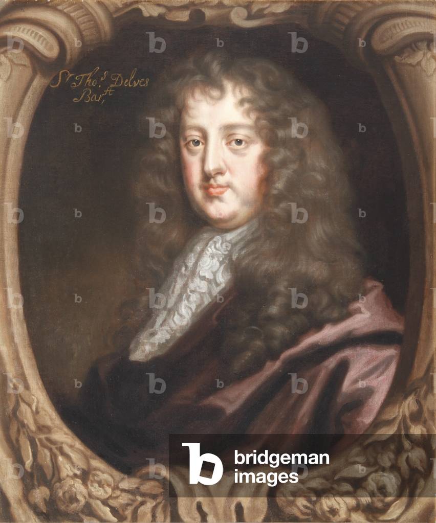 Image of Painting depicting Sir Thomas Delves (1630-1713) by Peter Lely, b/w