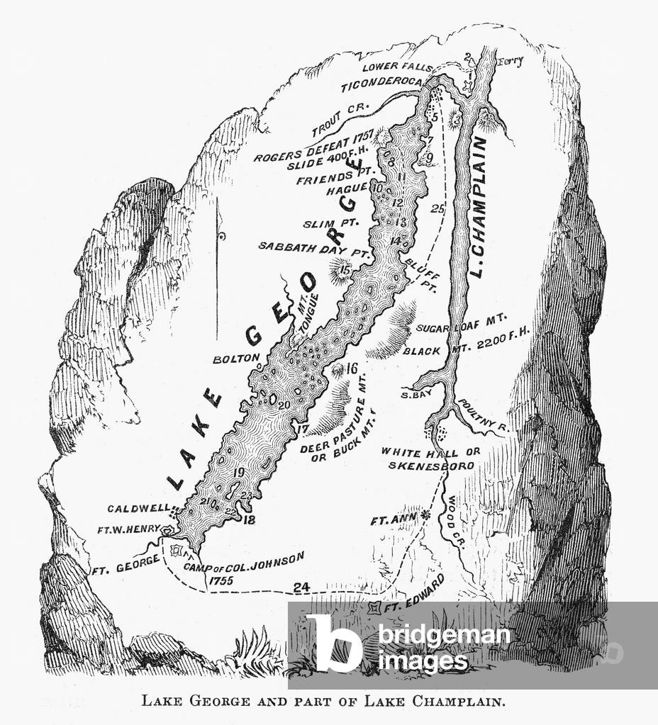 LAKES AND CHAMPLAIN Map of Lake and Lake Champlain, New