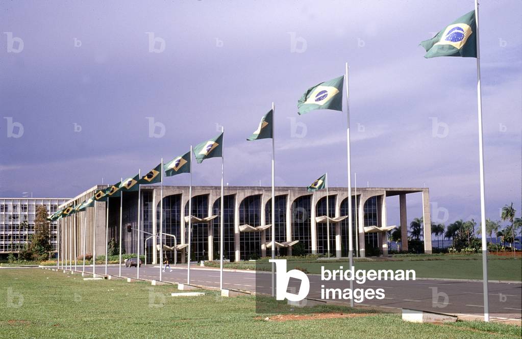 View of the Presidential Palace (Palácio da Alvorada), designed by