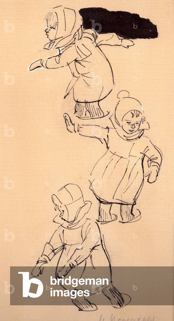 Image de Peinture représentant Illustration de “Girls” de Vera Smirnova 1968 par Marina Uspenskaya, b/w