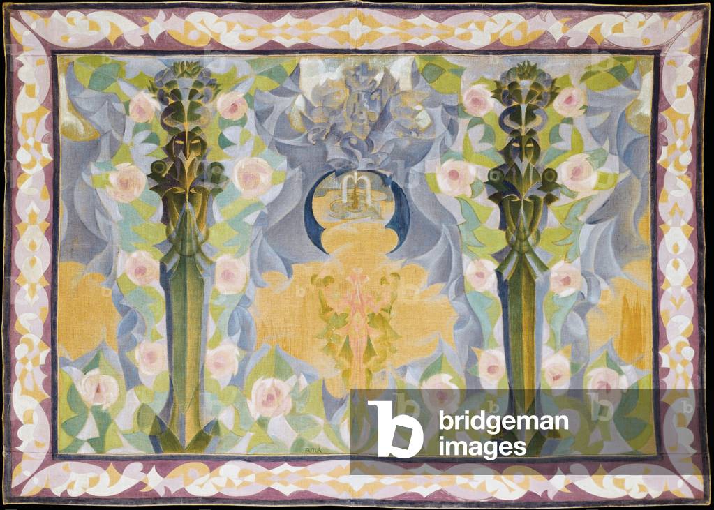 Giardino Futurista, 1930 (oil on canvas mounted as a tapestry)