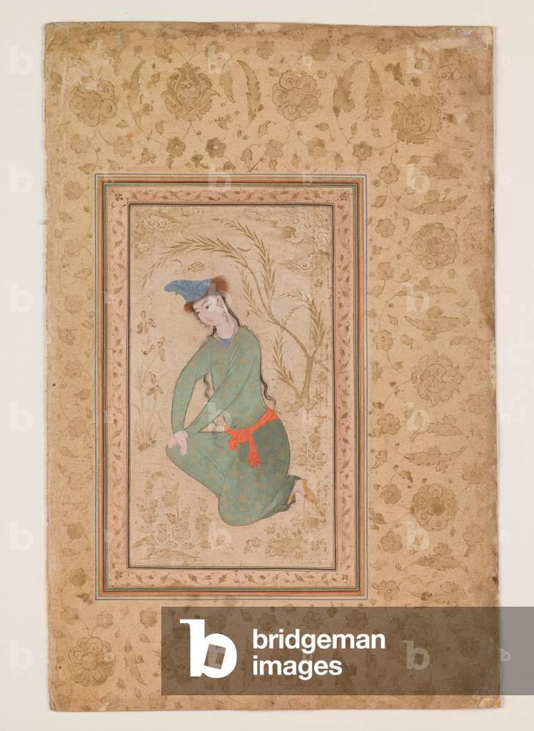 Image of Drawing depicting Kneeling Youth, 1600-1650 by Persian Artist