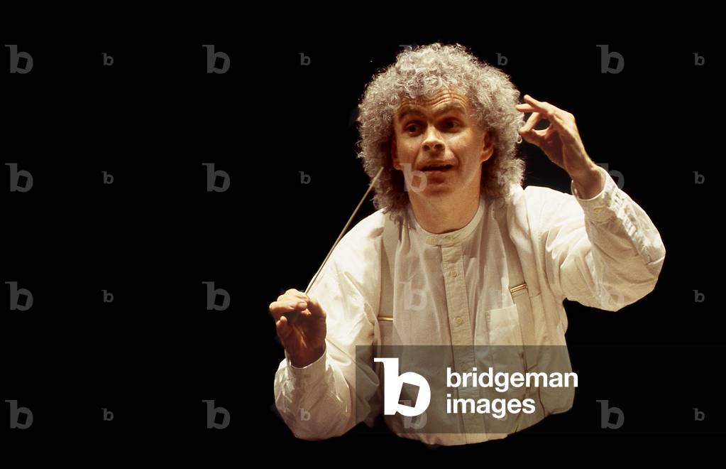Bild von Fotografie "Simon Rattle - Porträt des britischen Dirigenten geboren 1955 - Paris 1996" von Thierry M