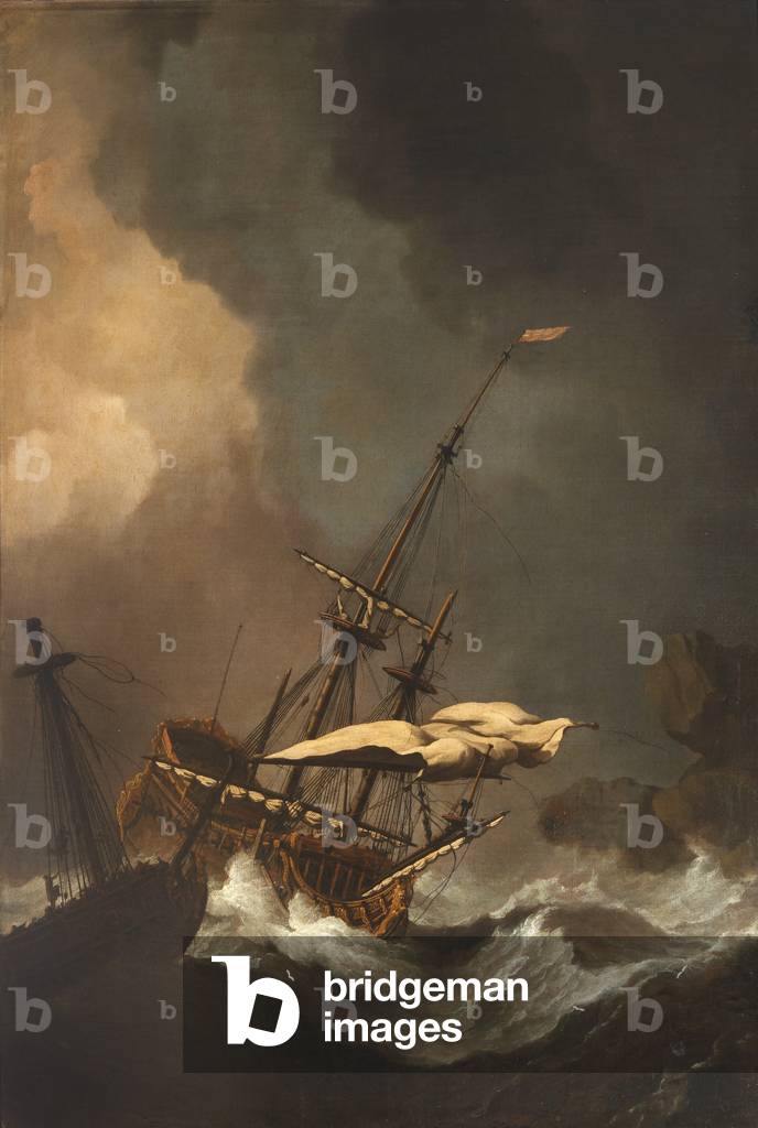 Storm: Two German Ships being Driven Ashore on to Rocks