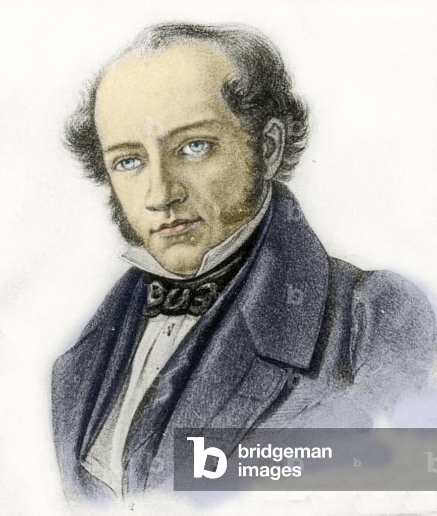 Porträt von Jacob Grimm, 1837 (farbe litho)