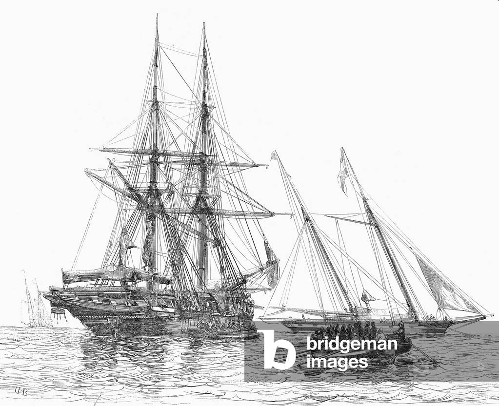 Image of SLAVE TRADE, 1843 A slave ship taking aboard slaves off