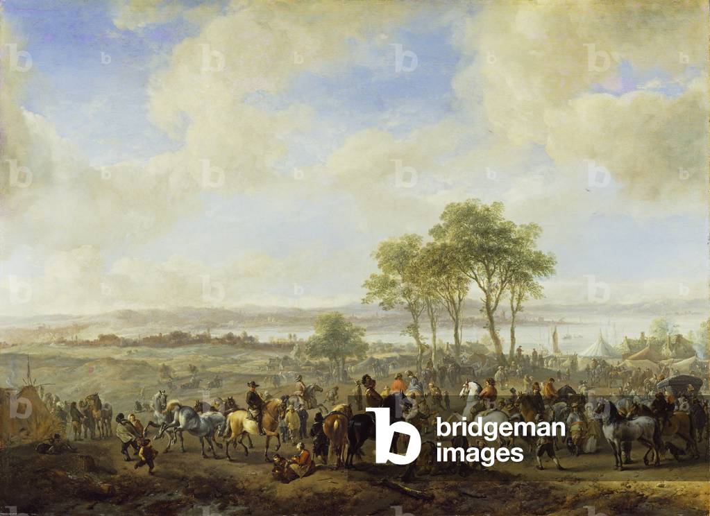 Image de Peinture représentant La Foire du Cheval 1665 par Philips Wouwermans or Wouwerman