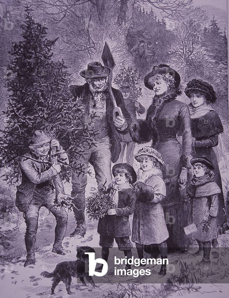 "Bringing nach Hause der Weihnachtsbaum" 1882 von British School