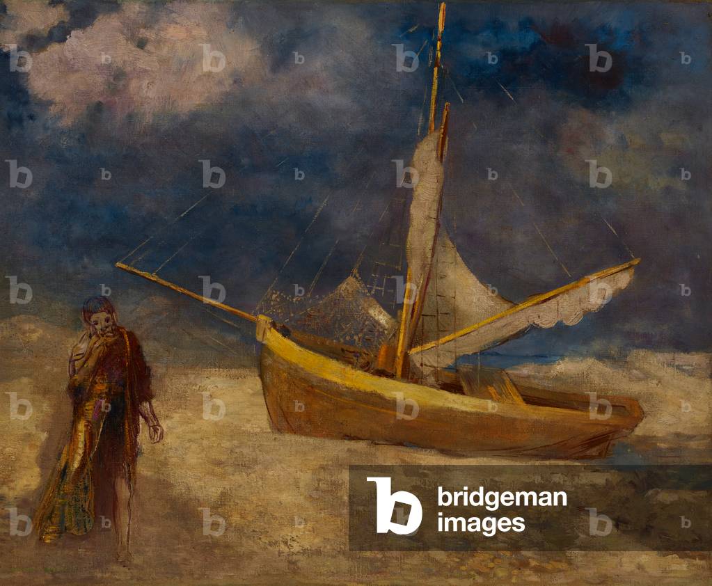 Image de Peinture représentant Le pêcheur aliéné 1840 par Odilon Redon