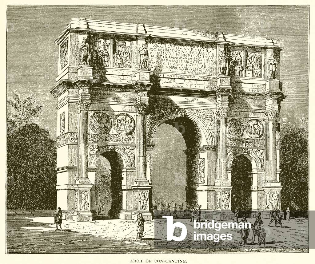 Arch of Constantine (engraving) by English Artist, b/w