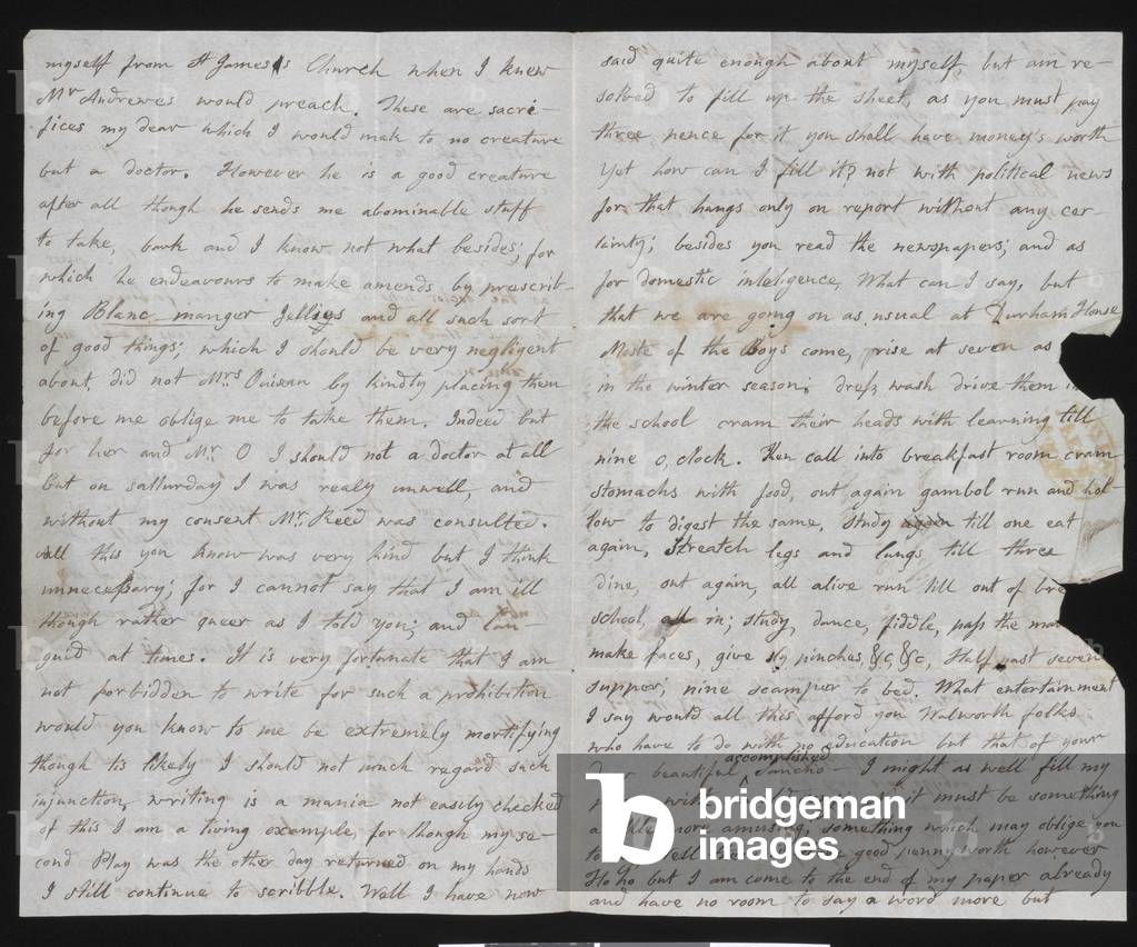 "Lettera indirizzata a Maria Reynolds" 1807, b/w