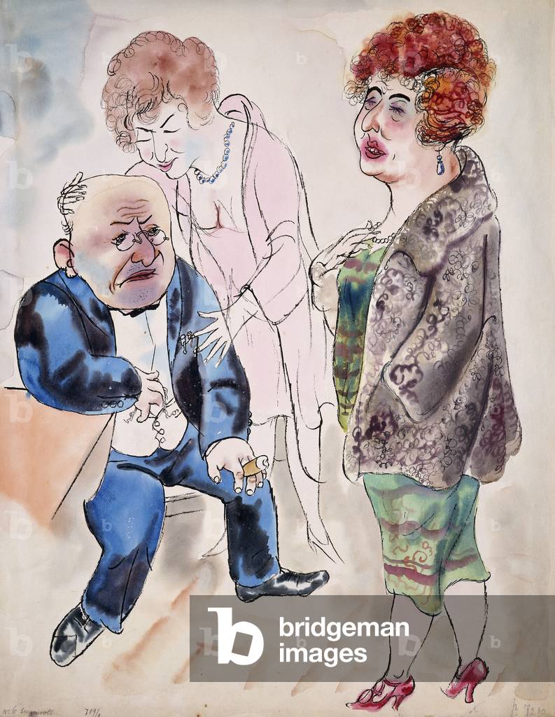 Beunruhigt; Sorgenvoll, (Aquarell auf Papier)