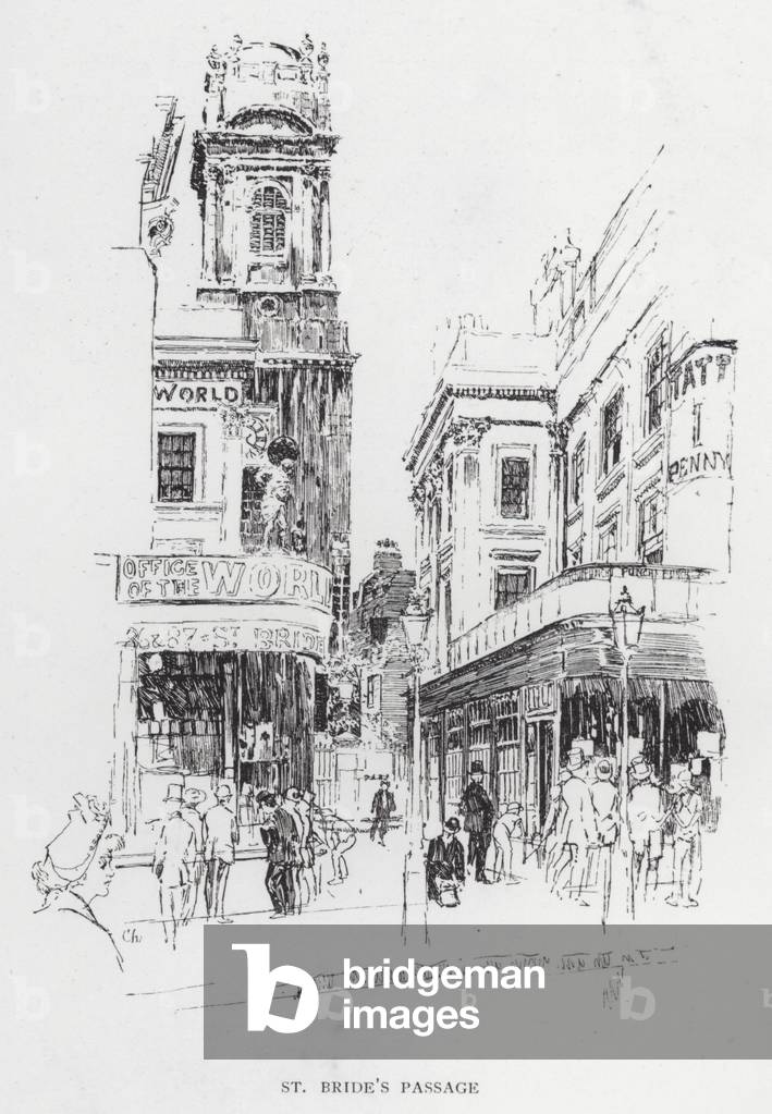 Image of Print depicting St Bride's Passage (litho) by Joseph Pennell