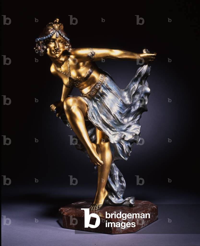 "Tänzerin (vergoldete & kaltlackierte Bronze)" von Affortunato Gory